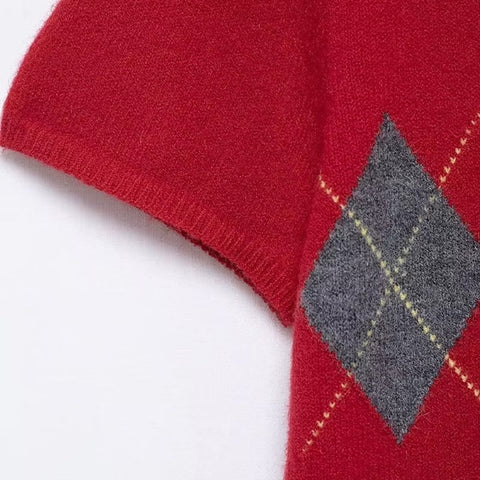 New Plaid Front Button Knitted Mini Dress CODE: KAR4415