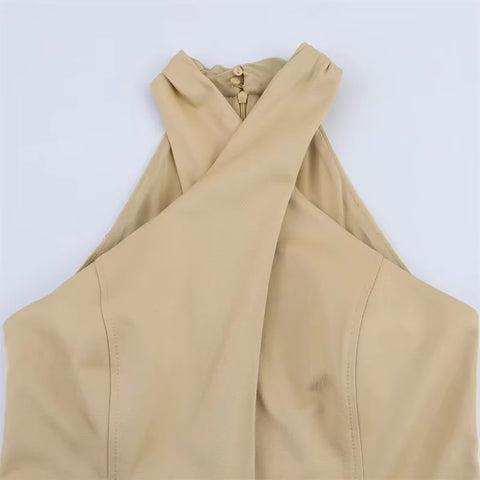 New Cross Design Belted Skirt Full Sleeve Midi Dress CODE: KAR4416