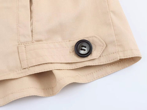 New Lapel Button Sleeveless Short Vest Top+Elegant Slim Zipper Shorts CODE: KAR4420