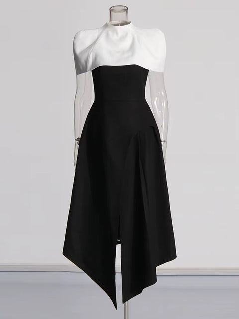 New Fashion Square Collar Sleeveless High Waist Camisole Dress CODE: KAR4425