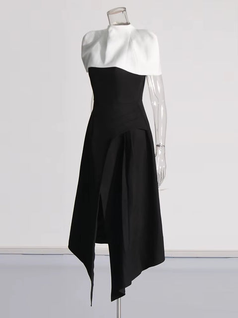 New Fashion Square Collar Sleeveless High Waist Camisole Dress CODE: KAR4425