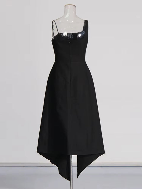 New Fashion Square Collar Sleeveless High Waist Camisole Dress CODE: KAR4425