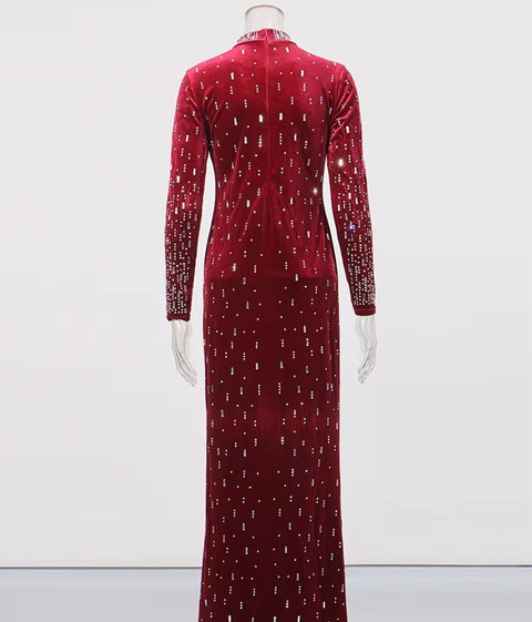 New Stand Neck Long Sleeves Temperament Dress CODE: KAR4428