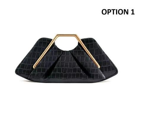 New Handle Pleated Design Polyester Trendy Style Clutch Bag CODE: KAR4433