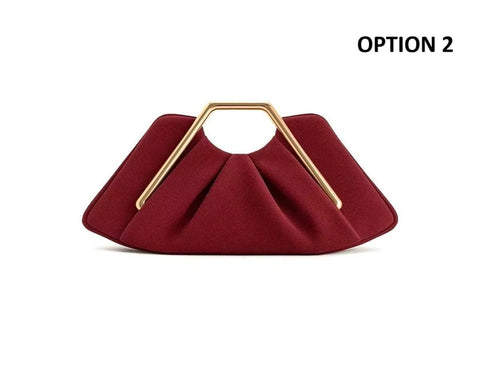 New Handle Pleated Design Polyester Trendy Style Clutch Bag CODE: KAR4433