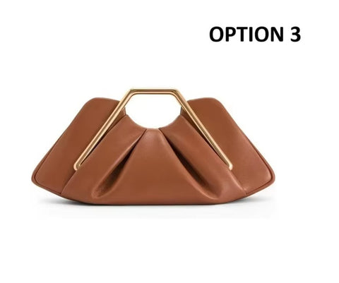 New Handle Pleated Design Polyester Trendy Style Clutch Bag CODE: KAR4433