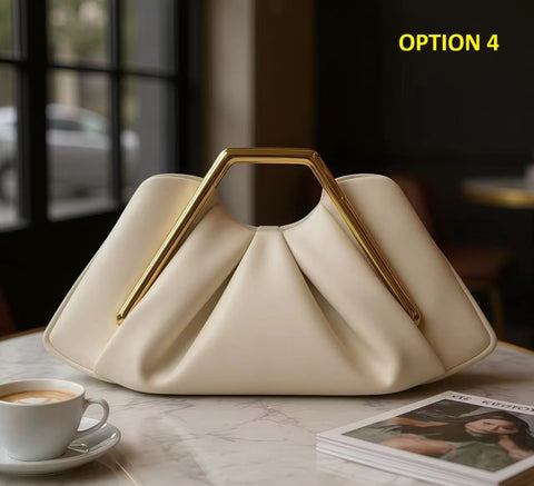 New Handle Pleated Design Polyester Trendy Style Clutch Bag CODE: KAR4433