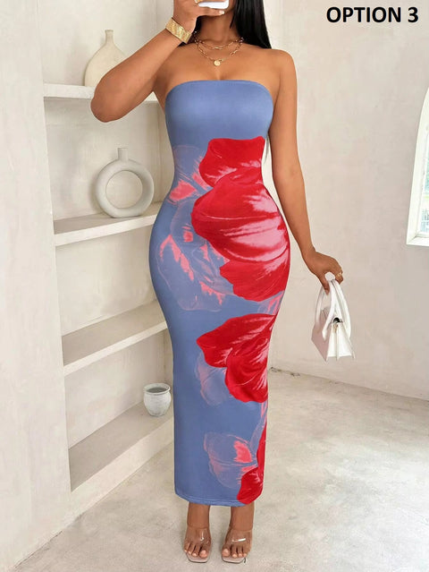 New Fashionable Elegant Printed Long Dress CODE: KAR4437
