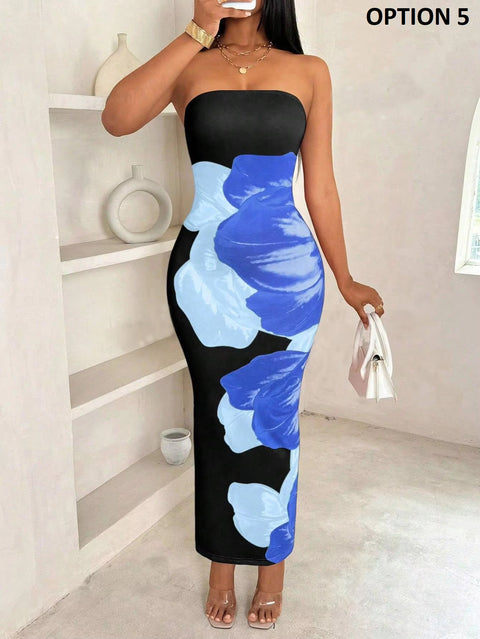 New Fashionable Elegant Printed Long Dress CODE: KAR4437