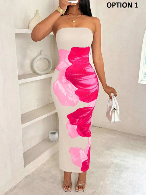 New Fashionable Elegant Printed Long Dress CODE: KAR4437