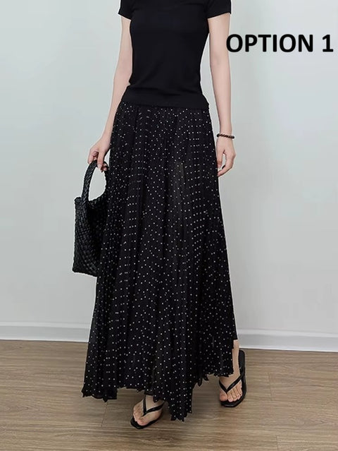New Style High Waist Polka Dot Long Skirt CODE: KAR4440