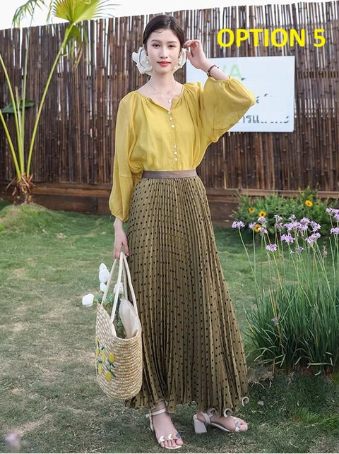 New Style High Waist Polka Dot Long Skirt CODE: KAR4440