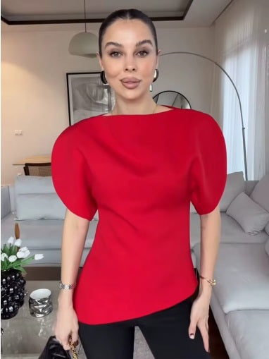 New Fashion Chic Casual Short Puff Sleeve T-Shirts CODE: KAR4446