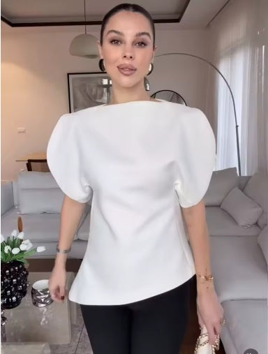 New Fashion Chic Casual Short Puff Sleeve T-Shirts CODE: KAR4446