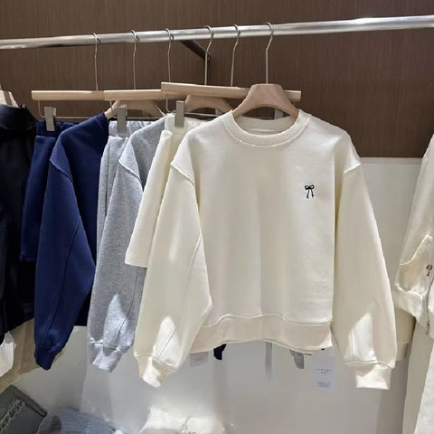 New Fashion Casual Butterfly Knot Sweatshirt Skirt Two-Piece Set CODE: KAR4455