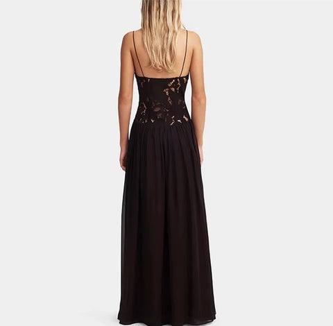 New Sexy Lace Pleated Sling Long Dress CODE: KAR4461
