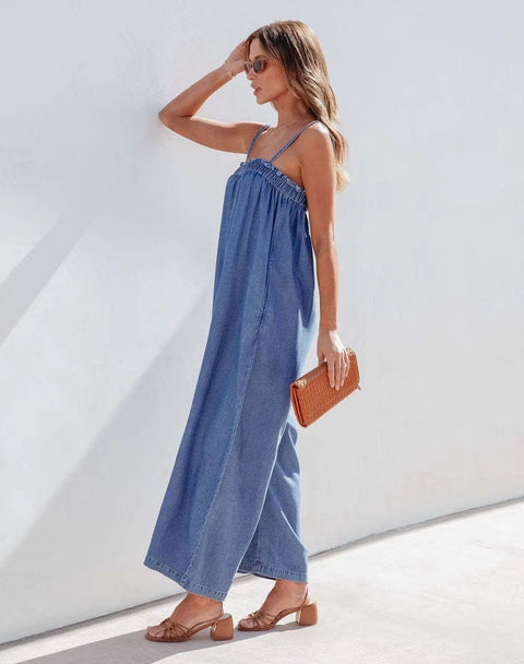 New High Waist Sleeveless Loose Casual Wide-leg Pant Jumpsuit CODE: KAR4462