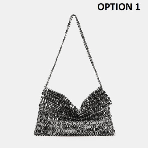 New Fashion  Metal Handmade Beaded Hollow Bag CODE: KAR4463