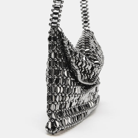 New Fashion  Metal Handmade Beaded Hollow Bag CODE: KAR4463