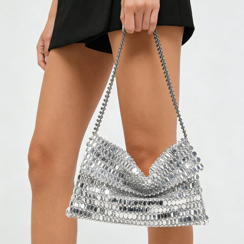 New Fashion  Metal Handmade Beaded Hollow Bag CODE: KAR4463