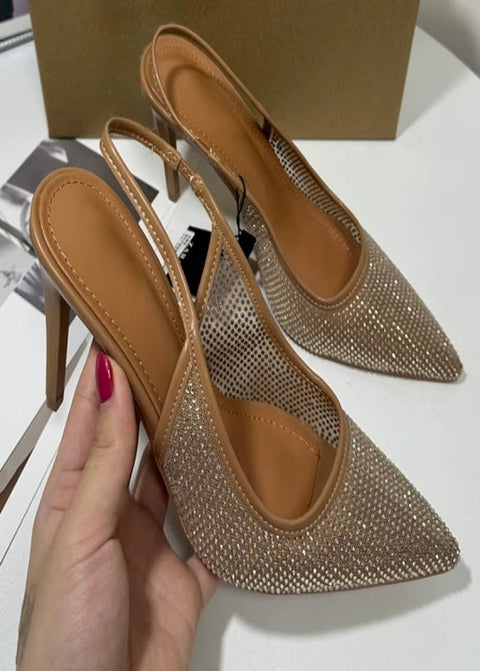 New Fashion Glitter Rhinestone Design Mesh High Heel CODE: KAR4473
