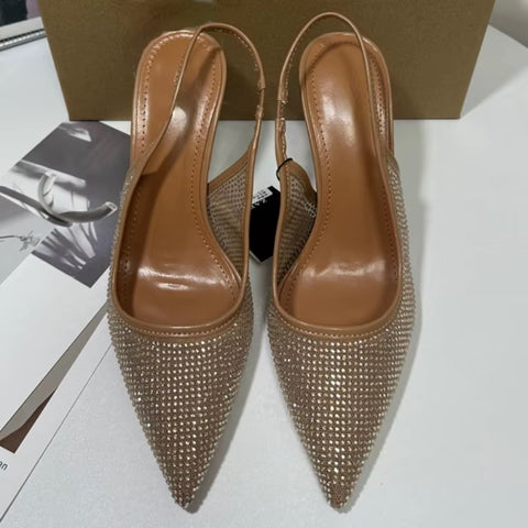 New Fashion Glitter Rhinestone Design Mesh High Heel CODE: KAR4473