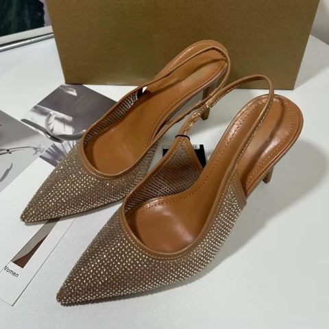 New Fashion Glitter Rhinestone Design Mesh High Heel CODE: KAR4473