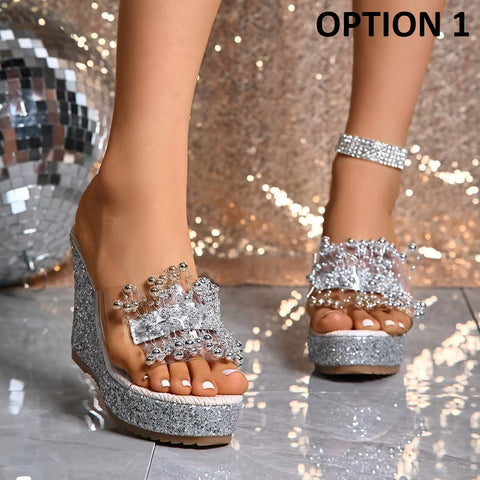 New Fashionable Three-dimensional Metal Flowers Heels CODE: KAR4477