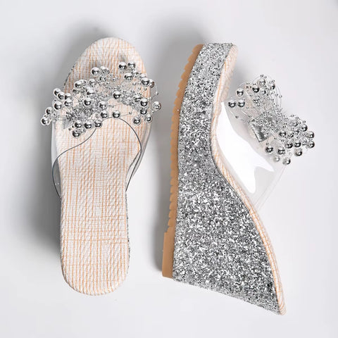 New Fashionable Three-dimensional Metal Flowers Heels CODE: KAR4477