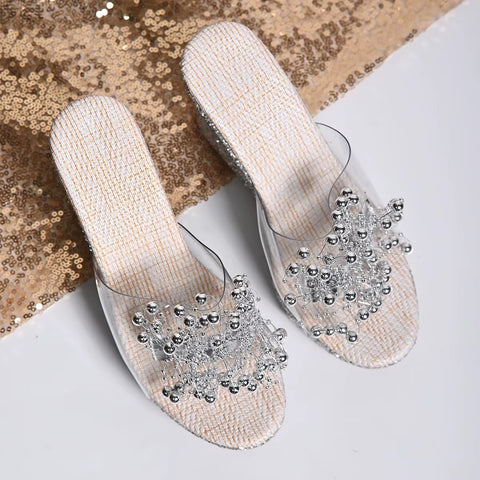 New Fashionable Three-dimensional Metal Flowers Heels CODE: KAR4477