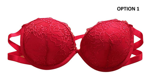 New Sexy Lingerie Backless Invisible Push Up Strapless Lace Bra CODE: KAR4478