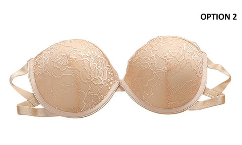 New Sexy Lingerie Backless Invisible Push Up Strapless Lace Bra CODE: KAR4478