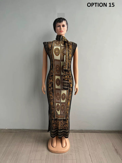 New Fashion Crinkled Floor-Length Ethnic Kaftan Dress CODE: KAR4480