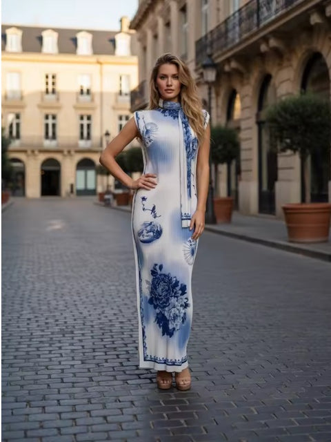 New Fashion Crinkled Floor-Length Ethnic Kaftan Dress CODE: KAR4480