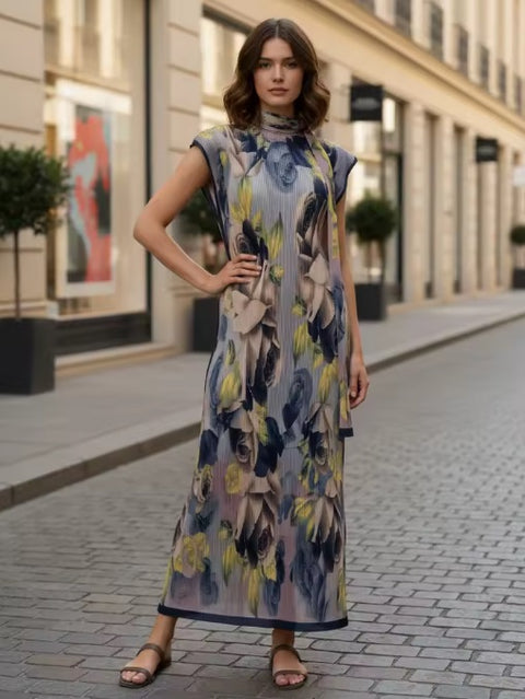 New Fashion Crinkled Floor-Length Ethnic Kaftan Dress CODE: KAR4480