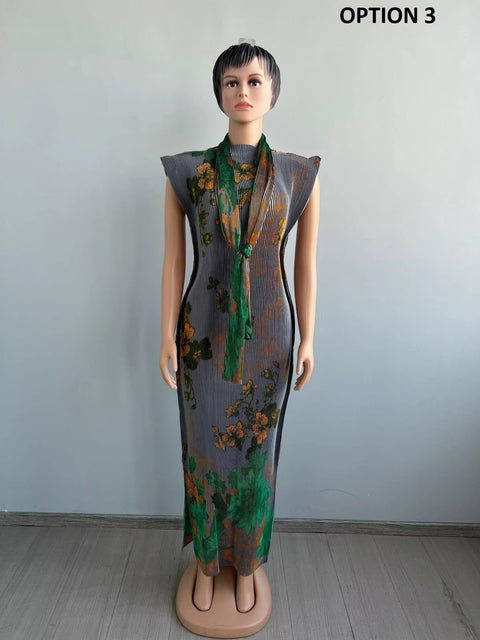 New Fashion Crinkled Floor-Length Ethnic Kaftan Dress CODE: KAR4480