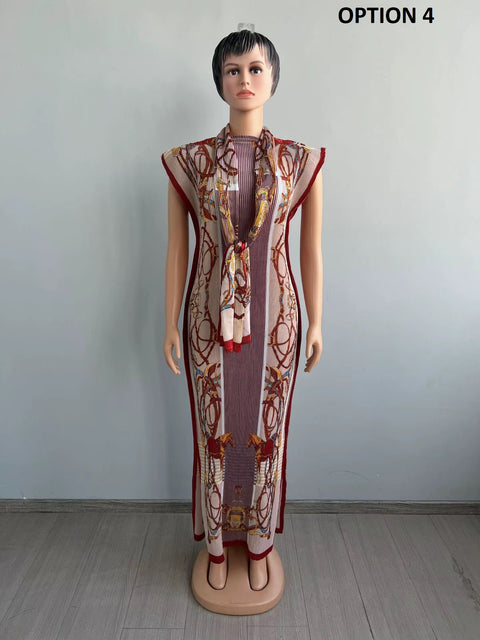 New Fashion Crinkled Floor-Length Ethnic Kaftan Dress CODE: KAR4480