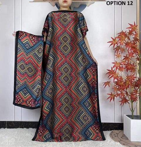 New Fashion Printed Soft Loose Long Maxi Party Dress CODE: KAR4481