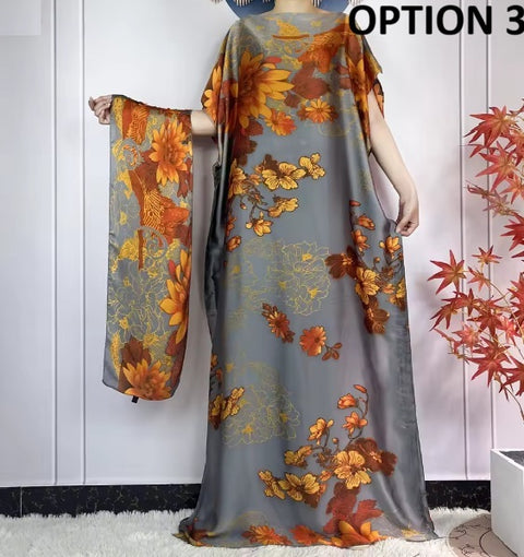 New Fashion Printed Soft Loose Long Maxi Party Dress CODE: KAR4481