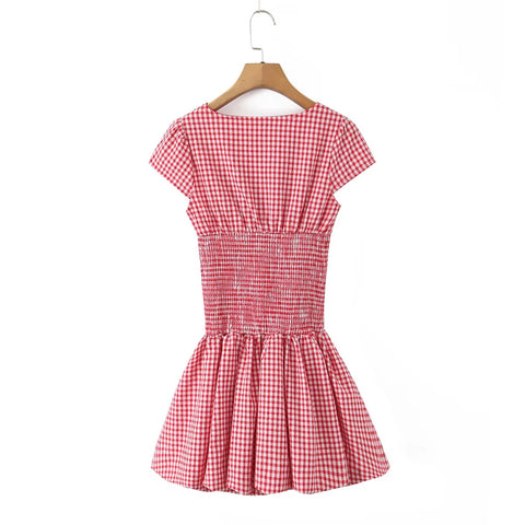 New Fashion Bow Slit O neck Ball Gown Mini Dresses CODE: KAR4482