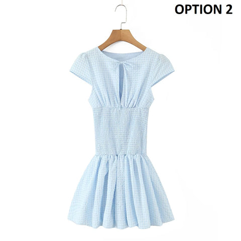 New Fashion Bow Slit O neck Ball Gown Mini Dresses CODE: KAR4482