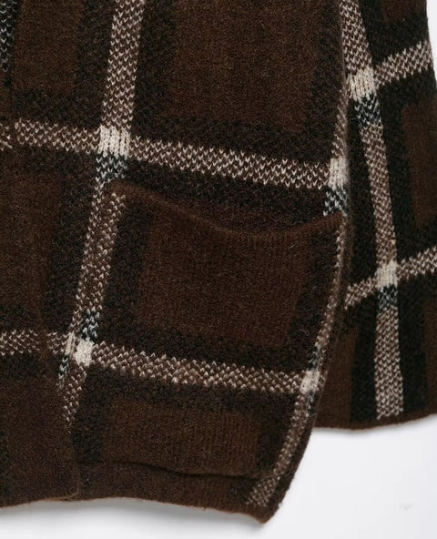 New plaid scarf knitted short coat cardigan jacket CODE: KAR4485