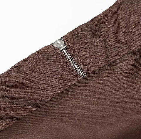 New Fashion Sexy Plaid Short Top+Zipper Mini Skirt CODE: KAR4487