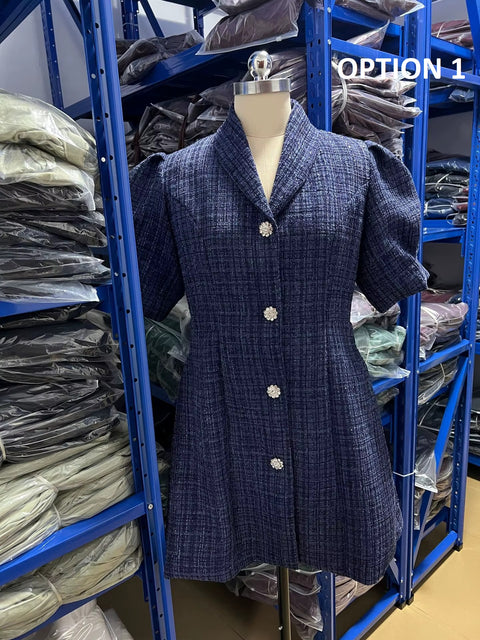 New Fashion Suit Collar Cardigan Elegant Mini Dress CODE: KAR4488