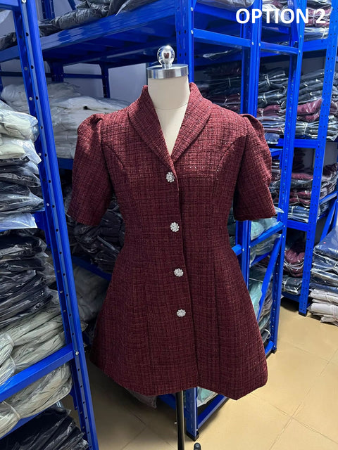 New Fashion Suit Collar Cardigan Elegant Mini Dress CODE: KAR4488