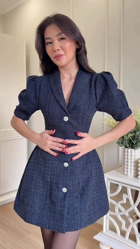 New Fashion Suit Collar Cardigan Elegant Mini Dress CODE: KAR4488