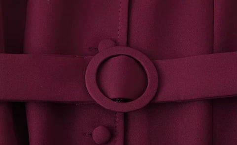 New Single-breasted Round Neck Sleeveless Chic Belt Midi Dress CODE: KAR4489