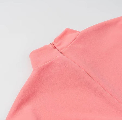 New High Collar Long Sleeves Zipper Long Dress CODE: KAR4491