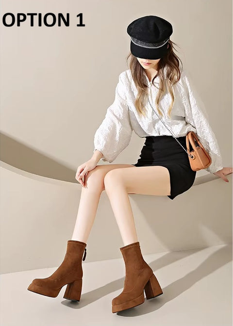 New Platform Square High Heels Shoes CODE: KAR4492