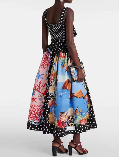 New polka dots, bow tube top + Loose Skirt Suit Set CODE: KAR4495